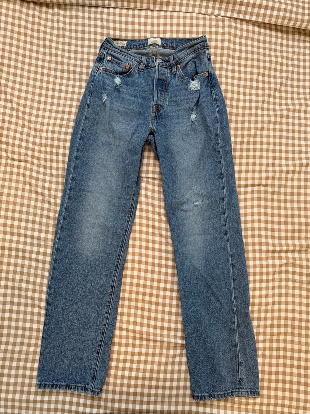 Levi’s 501 Curve High-Rise Straight Leg Jeans W27 L32 Medium Wash